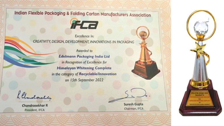 Edelmann Packaging India bags IFCA Star Award - 2022 for Excellence in Recyclable Innovation